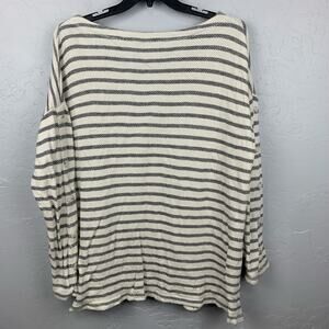 Soft surroundings Striped Long Sleeve Shirt Womens Size 2X Front Pocket Knit Top